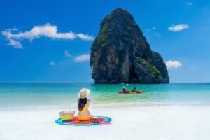 woman-bikini-relaxing-railay-krabi-thailand
